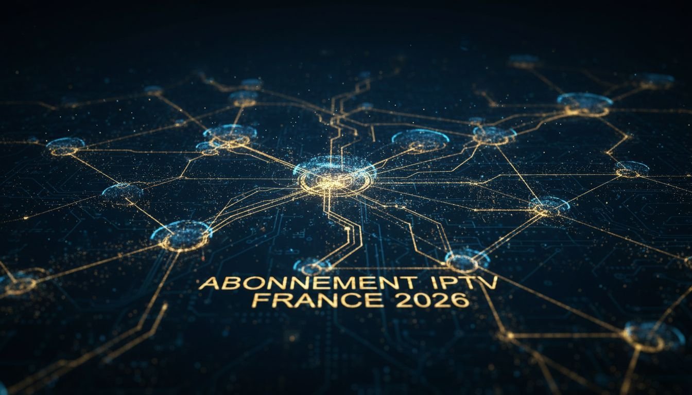 Architecture réseau complexe, serveurs de streaming et analyse de bande passante pour un abonnement IPTV France 2026